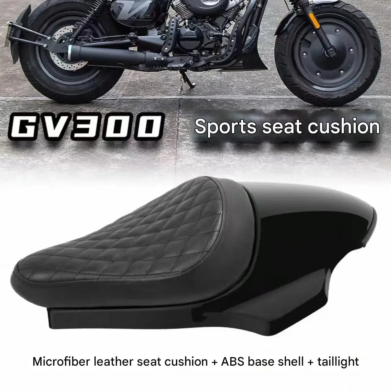 For HYOSUNG GV300S light motorcycle modification seat, sporty style, straight-up short tailband single seat cushion.