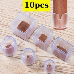 10 Uds. Cubierta protectora transparente para pies de muebles con almohadilla de fieltro, almohadillas antideslizantes de goma para patas de sillas y mesas, Protector de suelo de madera