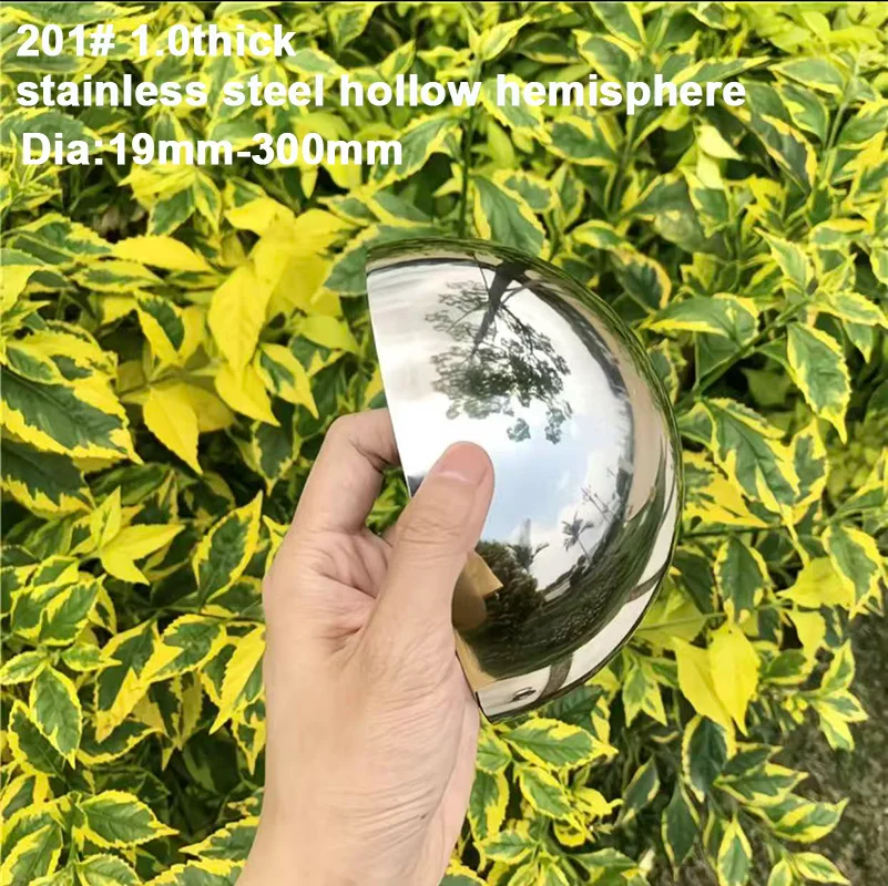 1.0mm Thick 201 Stainless Steel Half Ball Dia 19-300mm Tank End Cap Pressure Vessel Head Industrial Pipe Plug Decorative Sphere