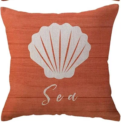 Beach Pillow Cover Starfish Shell Summer Seaside Villa Decoration Ocean Theme Sofa Cushion Cover 45x45 pillow case