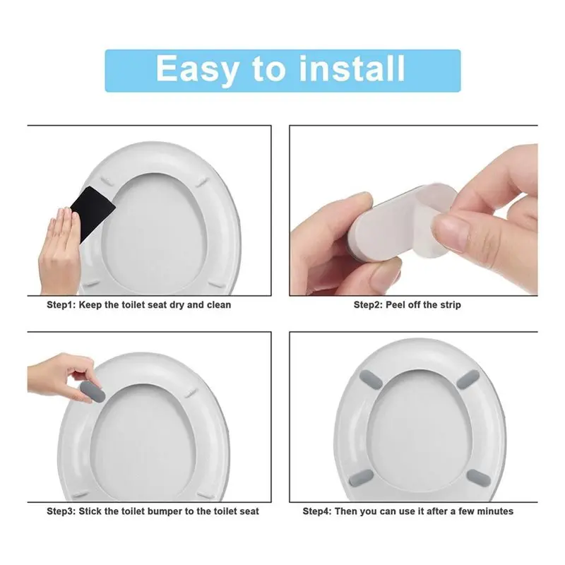 

Универсальные резиновые накладки для унитаза A95G, комплект из 12 штук, с прочными клейкими подушечками