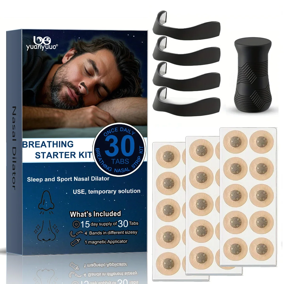 شريط اللياقة البدنية المغناطيسي للأنف |   تصميم مضاد للعرق |   الدعم المادي |   ملحقات التمرين/الاستخدام اليومي. ممارسة/استخدام النوم.