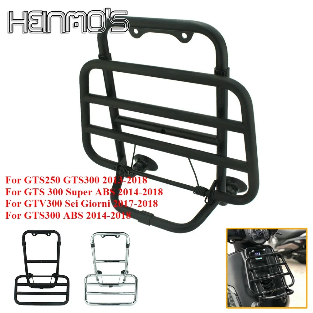 

Motorcycle Accessories Stainless Steel Black Front Luggage Rack For Vespa GTV 300 GTS 300 Super ABS GTS250 GTS300 2014-2018