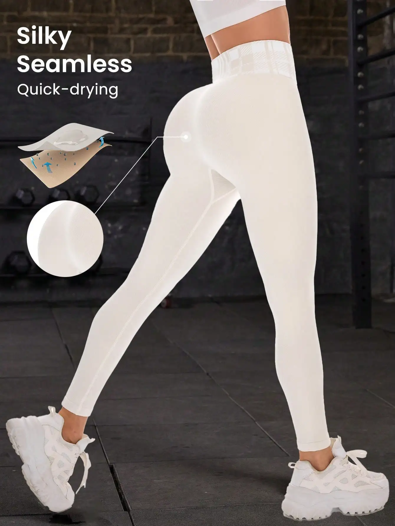 Women Silky Seamless Yoga Leggings High Waist Butt Lifting Quick Dry Tummy Control Gym Fitness Running Sports Pants