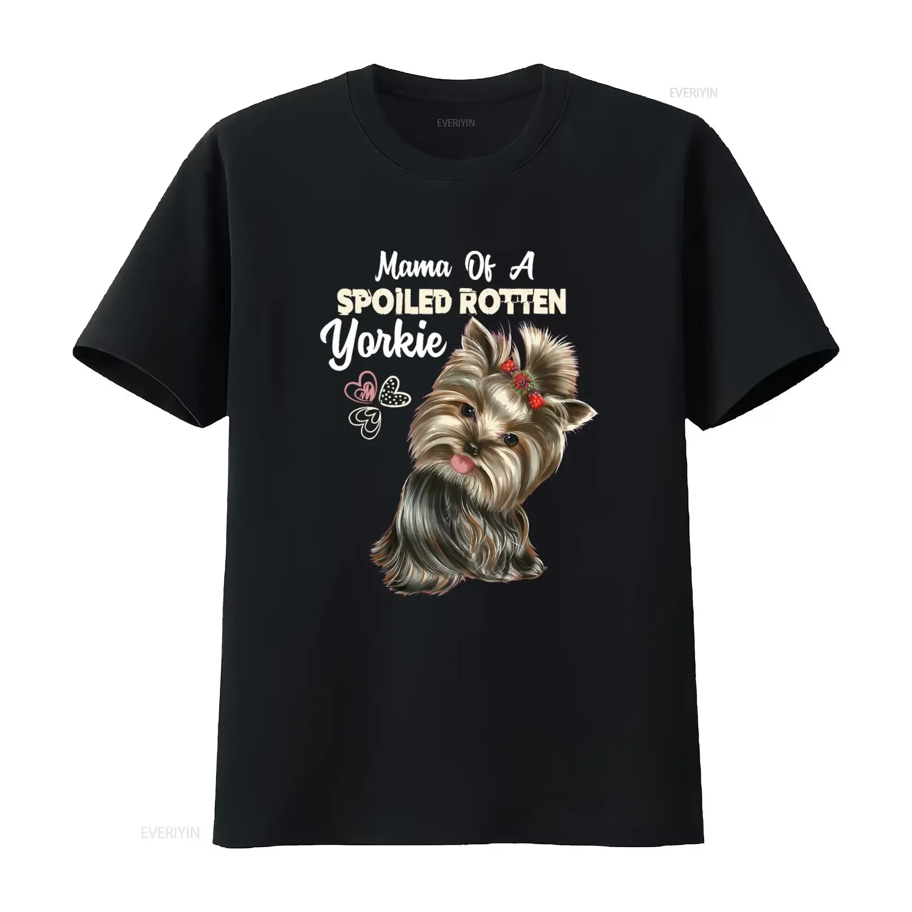 Yorkie Mama Of A Spoiled Rotten Dog Lover T Shirt vintage Washed Slightly Comfortable homme fashion Unisex designer clothes