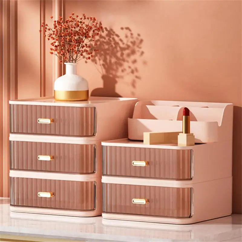 

4 Tier Transparent Drawer Makeup Organizer Cosmetic Jewelry Desktop Organizer Plastic Makeup Storage Box Brush Lipstick Holder