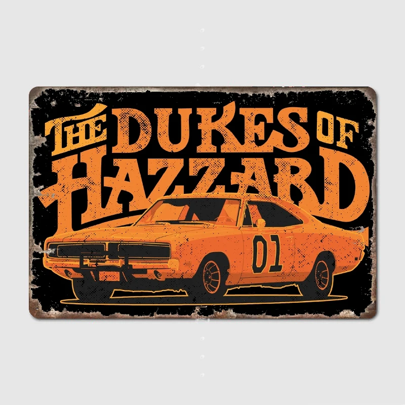 The Dukes of Hazzard General Lee Metal Tin Sign Truck Indoor and Outdoor Home Bar Coffee Kitchen Wall Decoration