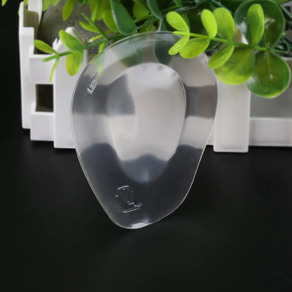 แผ่นเจลกันลื่นสำหรับหน้าเท้า 1 คู่ แบบใส ยืดหยุ่นสูง บรรเทาอาการปวดเท้าจากการใส่รองเท้าส้นสูง แผ่นรองนิ้วเท้า