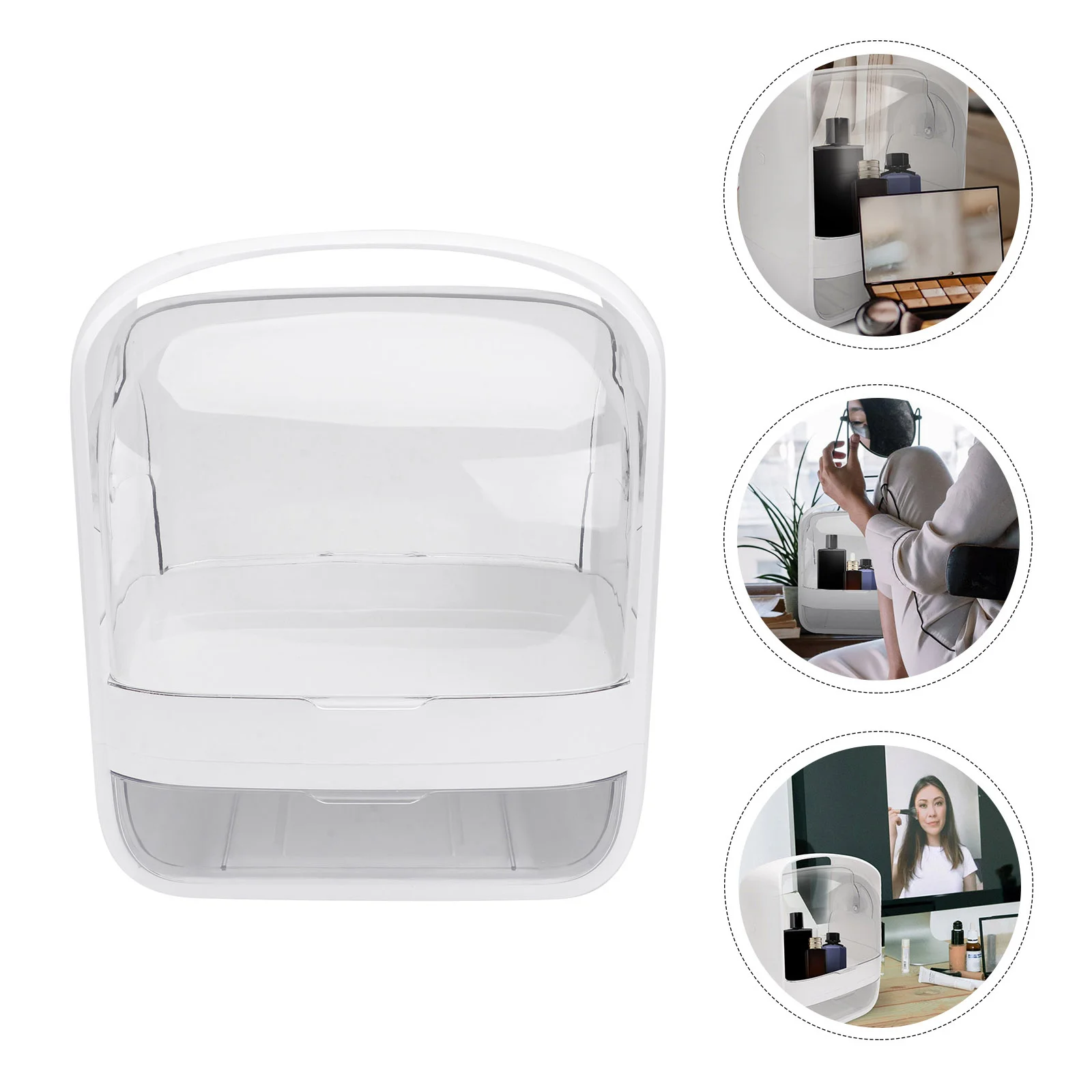 1Pcs Crystal Cosmetics Storage Box Small Size Eco Friendly Skin Care Desktop Storage Organizer Makeup Box Cosmetics Case