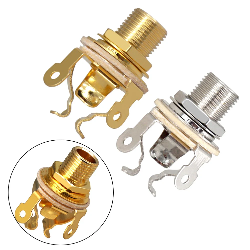 1pcs Guitar Stereo Socket 1/4Inch 6.35mm Guitar Input Socket Parts For Electric Guitar Bass Pickup Output Replacement Accessorie