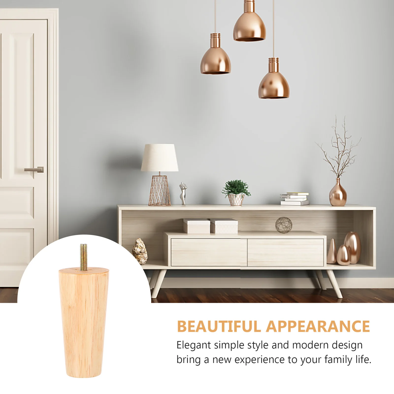 

4pcs Wooden Furniture Legs Solid Natural Wood Polished Smooth Tapered Table Legs For Sofa Desk Cabinet Diy Home Use