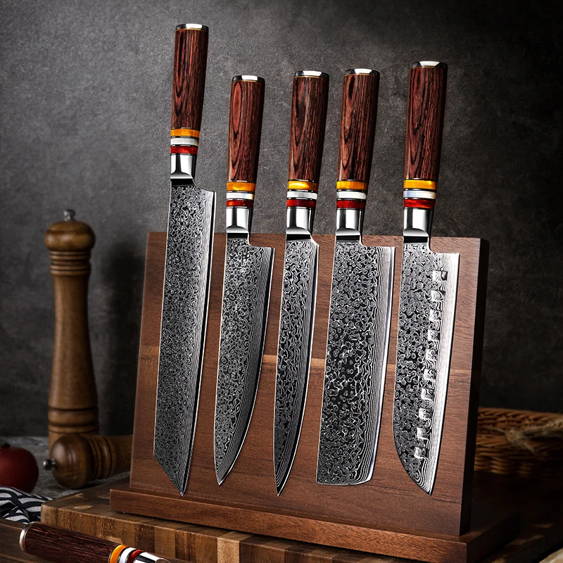 GRANDSHARP Damascus Knife Sets vg10 Japanese Damascus Steel Kitchen Slicing Knives Chef\'s Set Family Gift Kitchen Cooking Tools