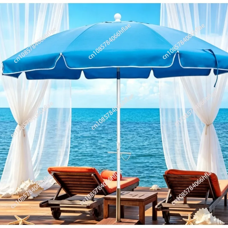 Rotatable Portable Beach Umbrella with 3-Segment Rod and Sand Anchor