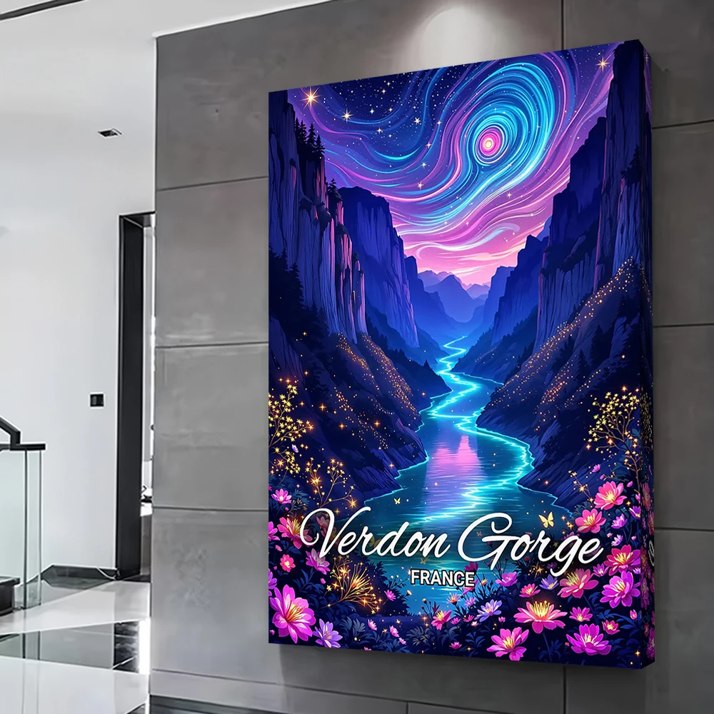 فيردن جورج فرنسا: ملصق منظر طبيعي حالم قابل للتخصيص مطبوع على القماش للصور جدار الفن ديكور المنزل الفاخر #2