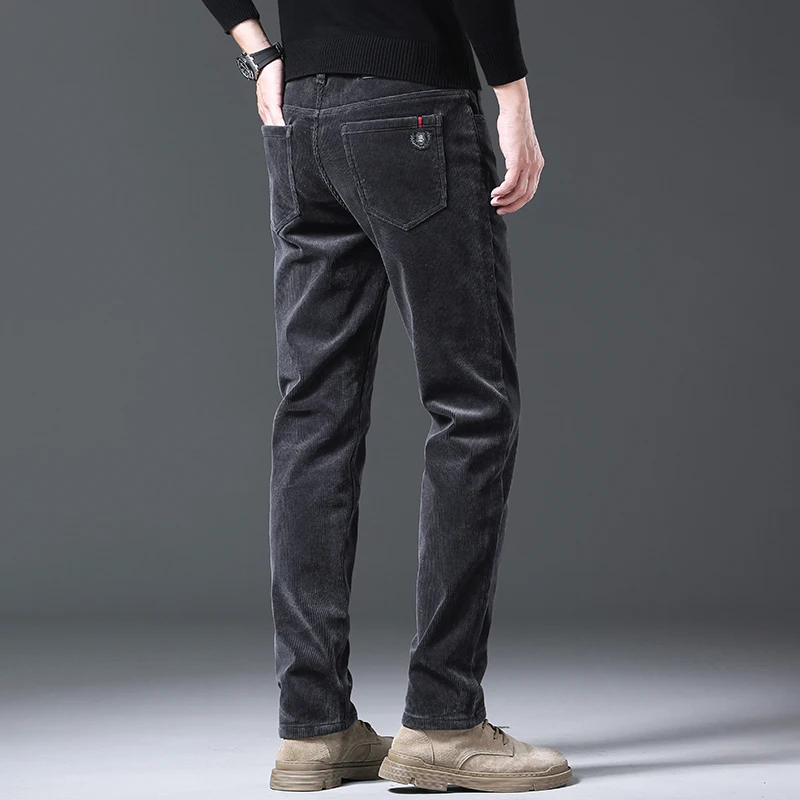 الرجال سروال قصير الشتاء بطانة سميكة أفخم الدافئة الأعمال مستقيم عارضة السراويل الكورية ضئيلة عارضة السراويل أسود الأزرق الداكن #6