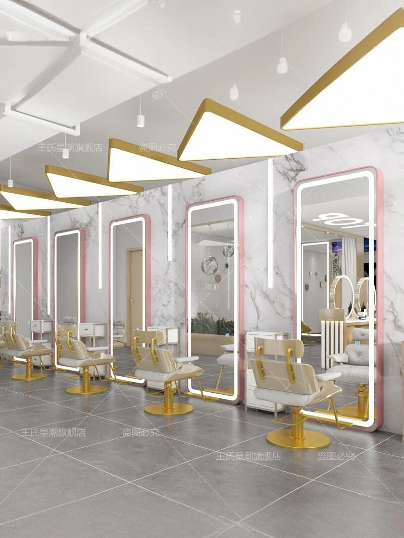 Internet famous hair salon mirror table, hair salon dedicated hot dye mirror