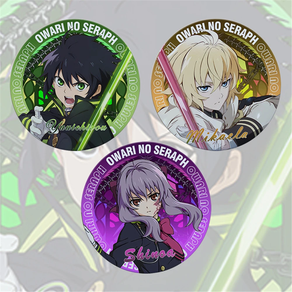 

58 мм аниме Серафим конца Yuichiro Hyakuya Shinoa Hiiragi Mitsuba Sangu косплей костюм значок булавка SPTE жесть брошь реквизит