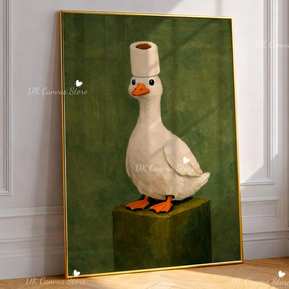 Funny Duck Toilet Paper Canvas Print Poster Modern Humorous Animal Art Prints Wash Room Bathroom Wall Art Home Decor Art Poster