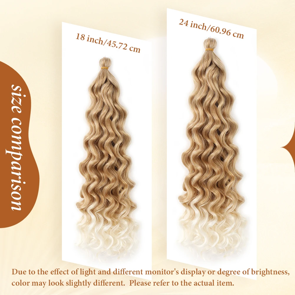 Ocean Wave-Extension de Cheveux Synthétiques au Crochet pour Femme, Tressage Ondulé, Hawaï Curl, 18 Amaran Beach, Cheveux Bouclés au Crochet