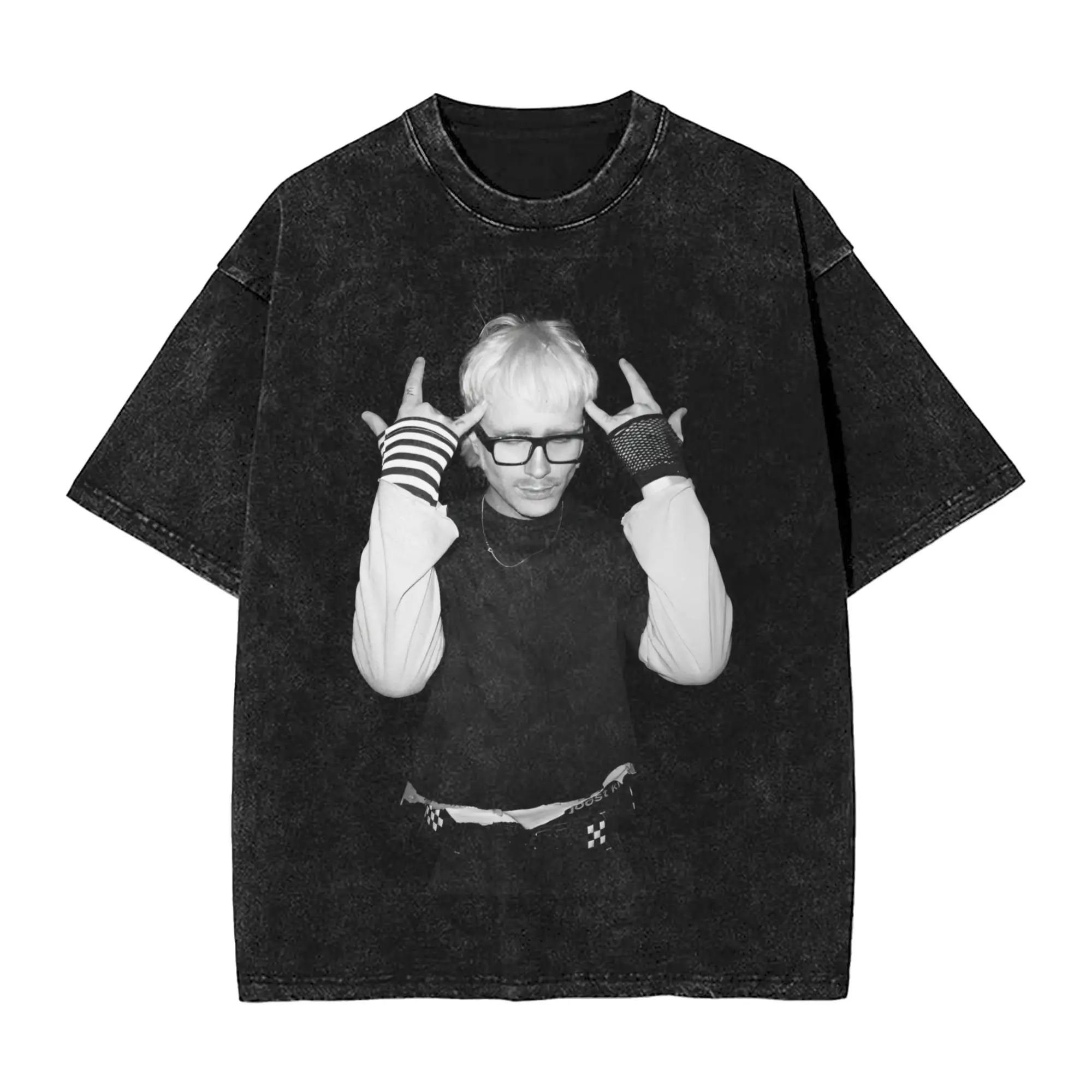 Joost Klein Europapa Netherlands Men's T Shirt Washed  Funny Tee Shirt Short Sleeve Round Neck T-Shirt Pure Cotton Plus Size Top