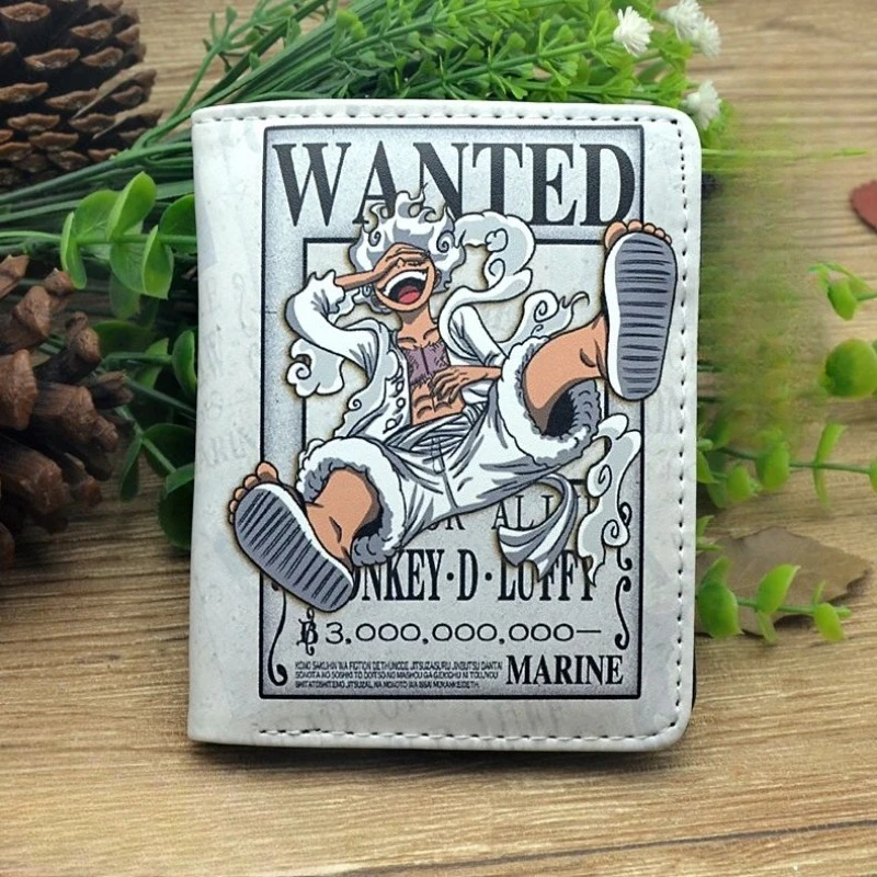 One Piece Men's Wallet Short Luffinika Trendy Cartoon Teen Youth College Coin Purse Card Bag High-Value Festival Gift Wholesale