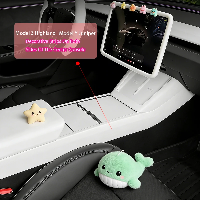 

For Tesla Model 3 Highland Model Y Juniper Center Console Side Panel ABS Dashboard Cover Car Door Panel Trim Interior Accessorie