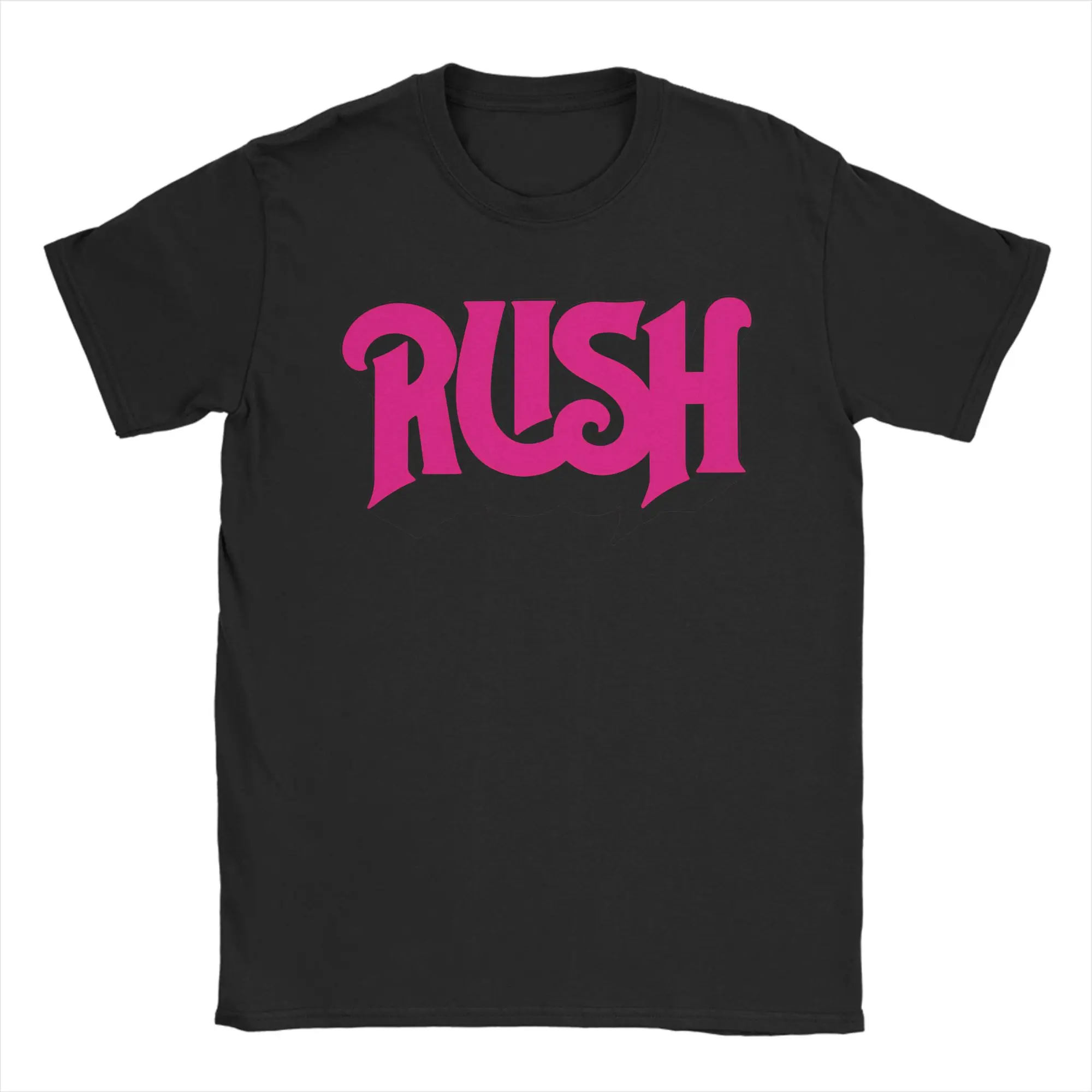 Men Rush Band T Shirts Pure Cotton Tops Funny Short Sleeve O Neck Tees Birthday Gift T-Shirts