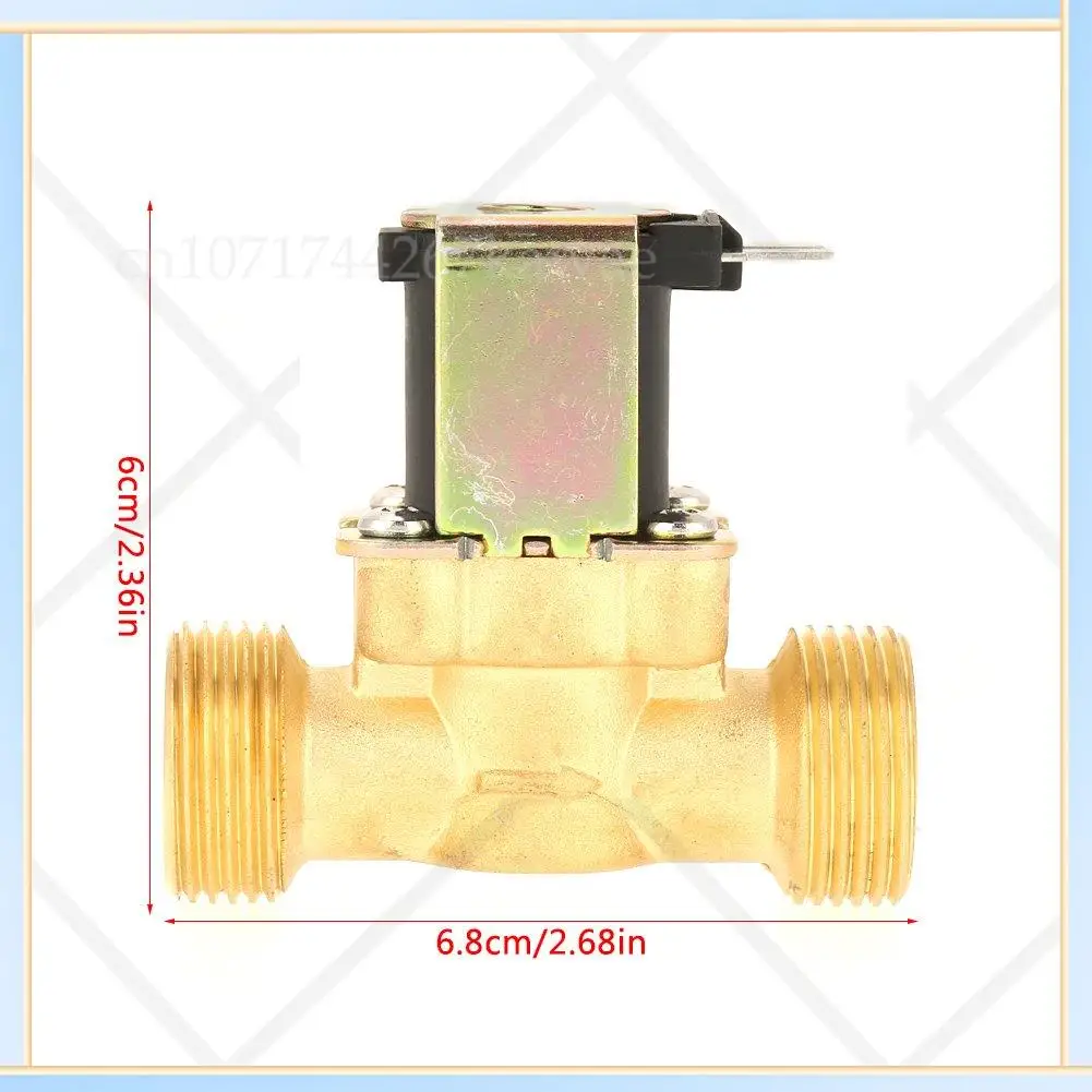 -A16I الملف اللولبي الكهربائي G3/4 النحاس صمام الملف اللولبي الكهربائي للمياه 12 فولت تيار مستمر عادة مغلقة #5