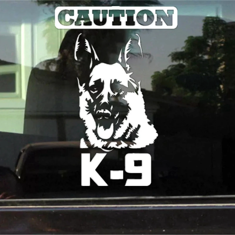 CK2006Caution K9 German Shepherd Car Bumper Window Stickers Waterproof Decoration For Car Fashion Decals Vinyl Material Creative