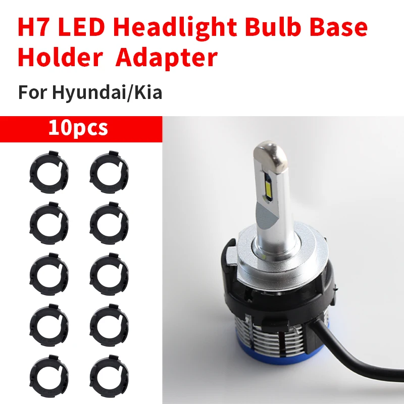 

10PCS For Kia Carens Soul Rio Cerato Forte 13-16 H7 LED Headlight Bulb Retainer Holder Socket Adapter For Hyundai Elantra 11-16