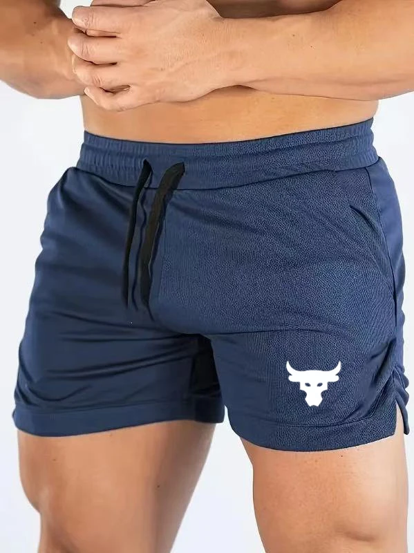 New Fitness Muscle Breathable Brothers Casual Sports Printed Shorts Outdoor Running Quick Dry Pants Summer Slim Training