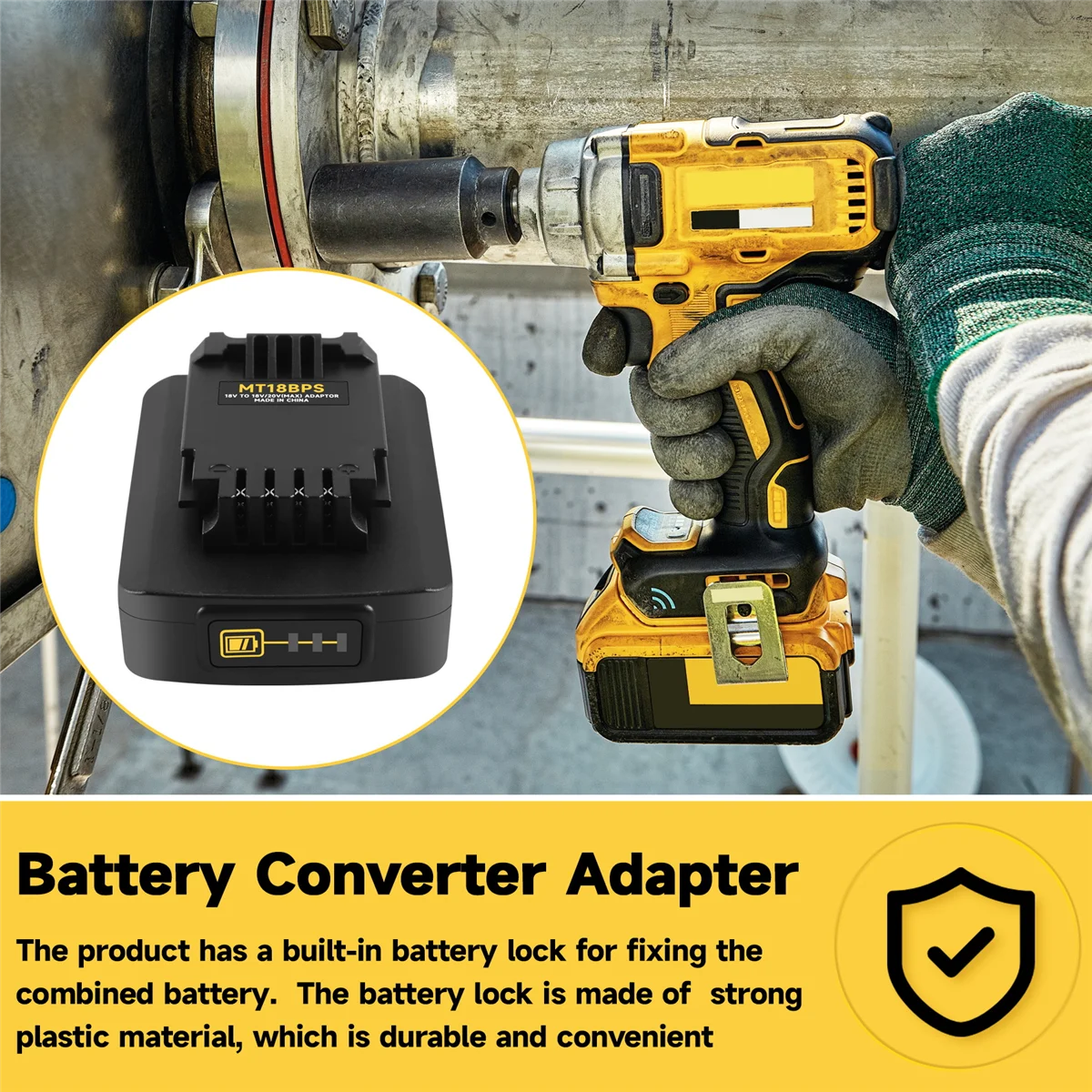 Adattatore batteria per batteria al litio da 18 V convertita in nero e convertitore batteria da 18 V 20 V