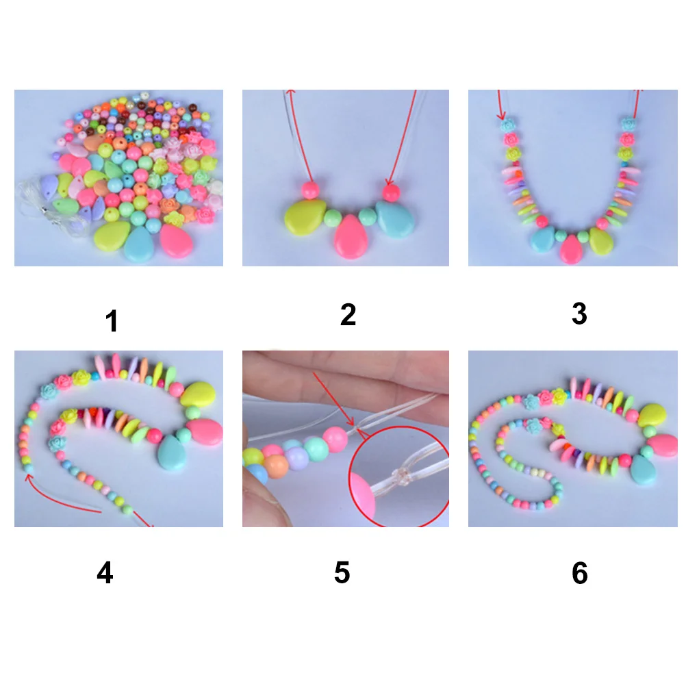 

1200 Pieces String Beads Acrylic Colorful Shapes DIY Kids Jewelry Necklace Bracelet Crafts Creativity Cognitive Gifts