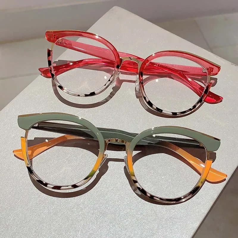 Vintage Anti Blue Light Cat Eye TR90 Glasses Women Luxury Brand Designer Trend Myopia Prescription Optical Eye Glasses Frame