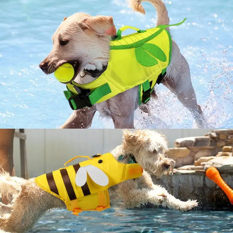 

Dog Life Vest Beach Boating With High Buoyancy Ripstop Waterproof Lifejacket For Dogs With Handle Dog Life Vests For Swimming