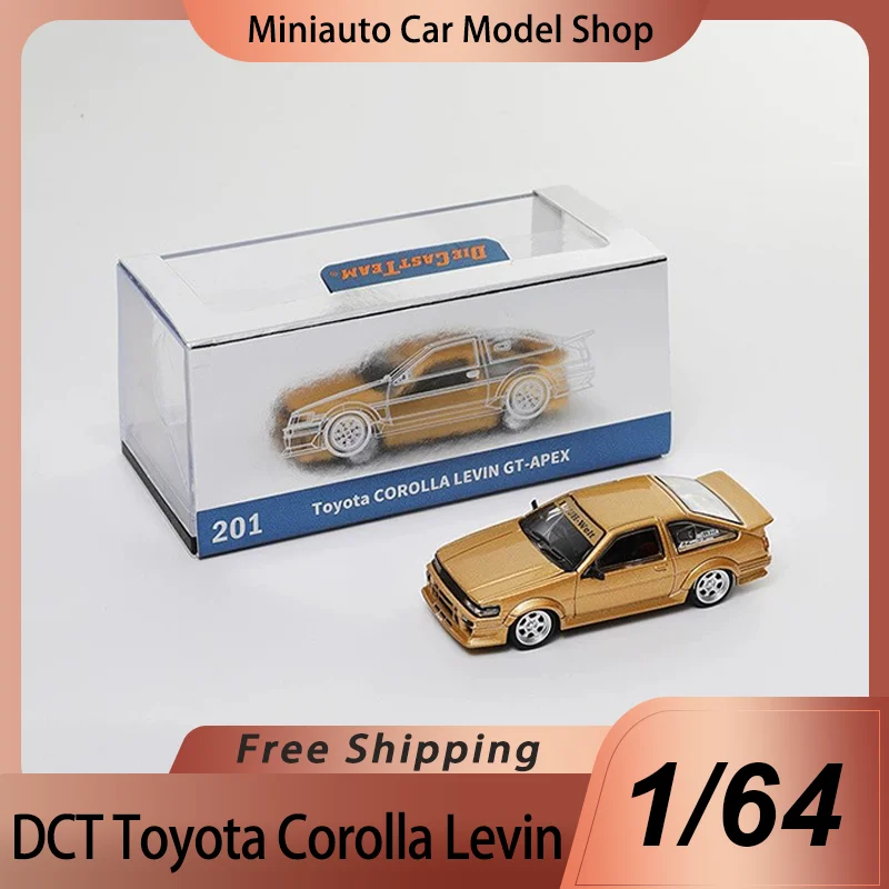 Nuevo en Stock Dct 1:64 Toyota Corolla Levin gt-apex aleación miniatura modelo fundido a presión versión modificada Toyota Ae86 modelo de coche juguete para regalo