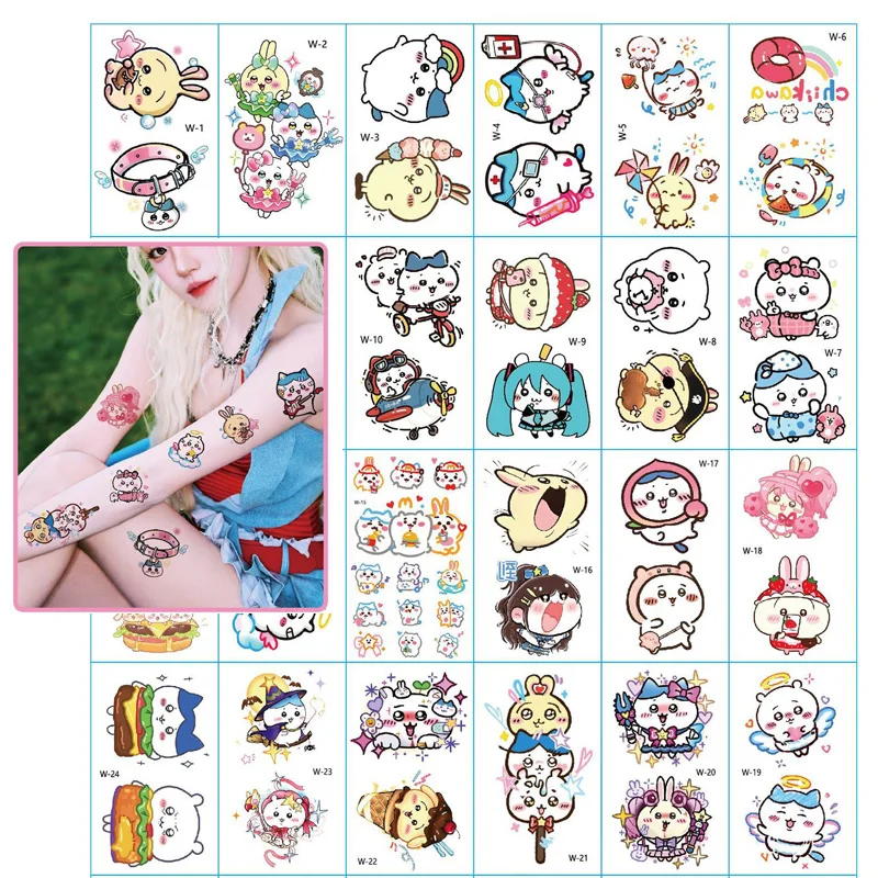 

30Pcs/set New Cartoon Chiikawa Temporary Tattoo Stickers Waterproof Tattoo For Funny Birthday Party Gift