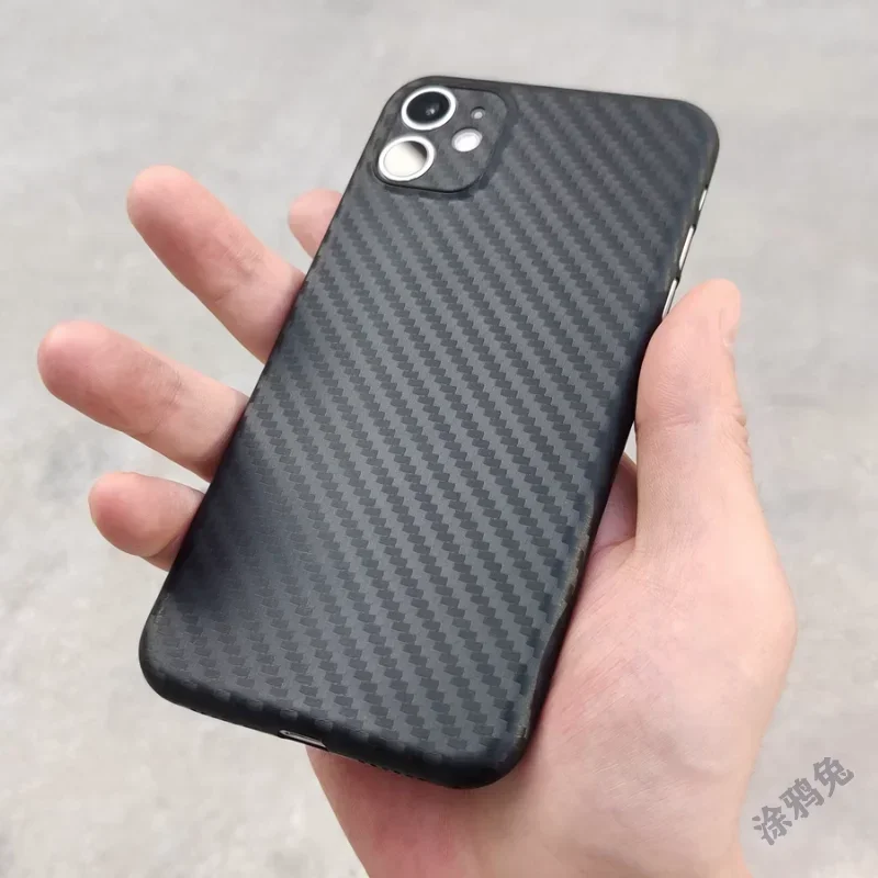 Carbon fiber pattern pp mobile phone case For iphone 16 15 14 13 12 11 pro max plus mini thin 0.3mm protective case Cover