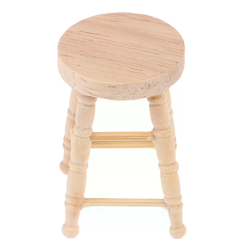 Tabouret miniature en bois pour maison de poupée, chaise de simulation, meubles, jouet de décoration, 1/12