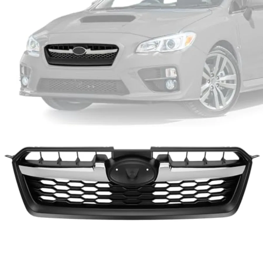 

Front Grill Compatible with 2012 2013 2014 Subaru Impreza 91122FJ000 SU1200158 Bumper Grille Assembly Black+Silvery