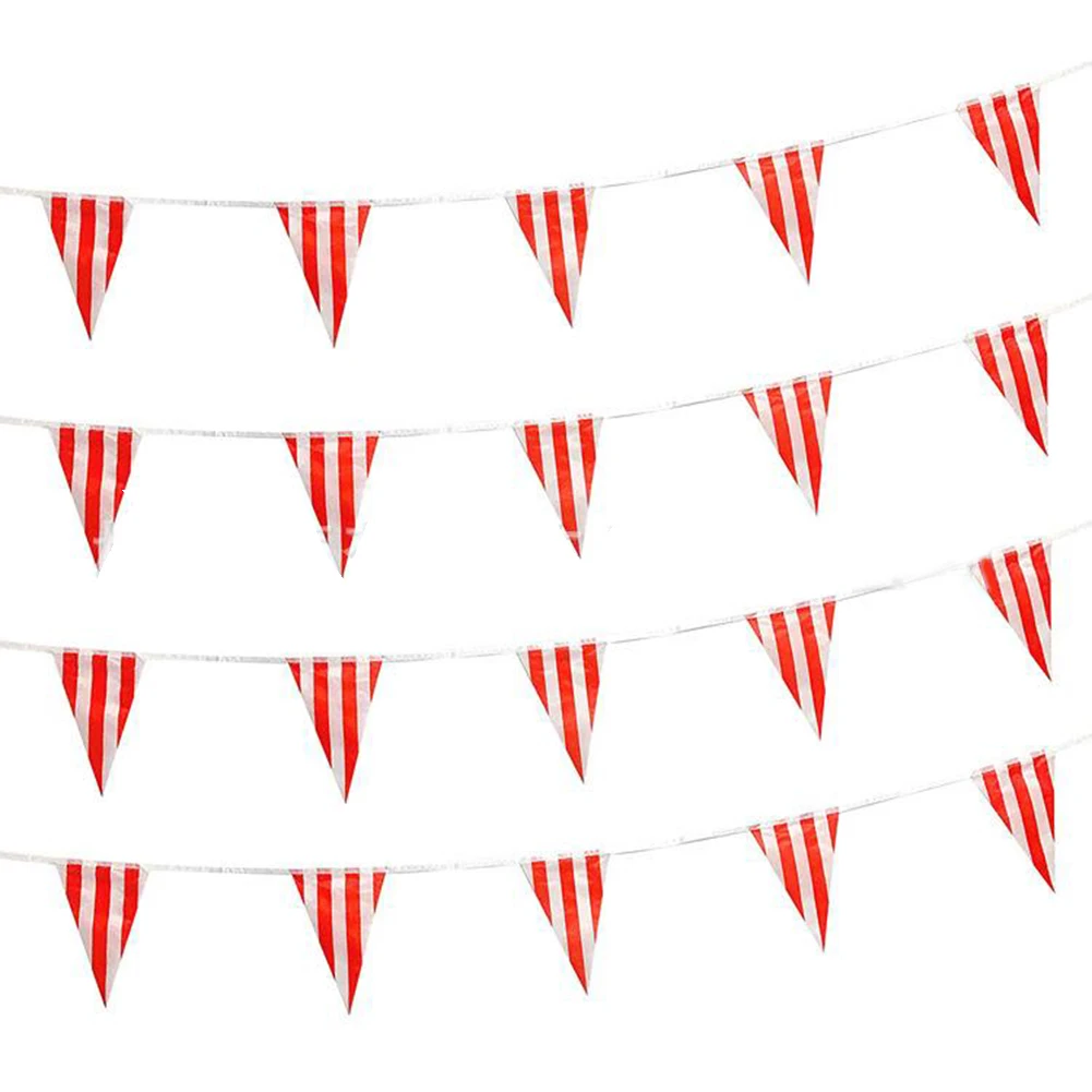 Advertising Hanging Flags Striped Pennant Ban 1 Set Of Flags Red Striped For Your Circus Carnival Themed Party