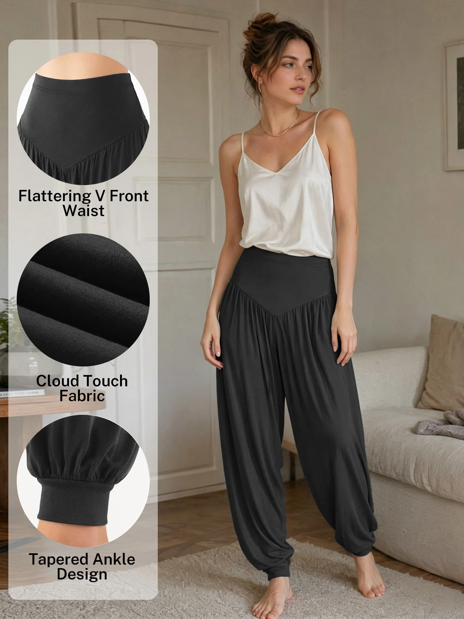 Harem Pants Women High Waist Yoga Pants Elastic Soft Modal Yoga Sports Pants Summer Loose Comfy Joggers Trousers