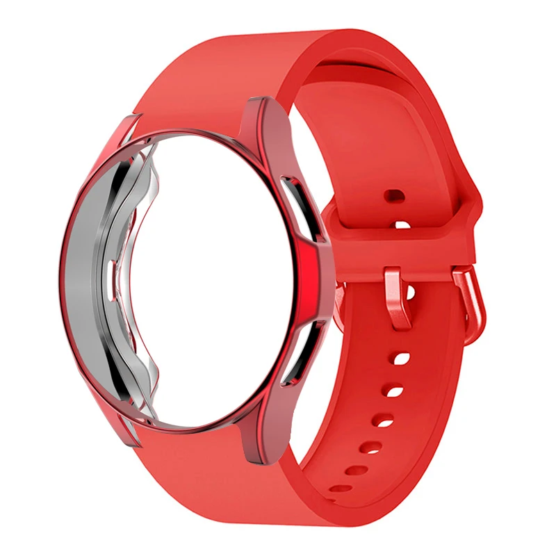 Silicone Strap+Case Two-piece Set For Samsung Galaxy watch 7 6 5 4 0mm 44mm Sport Anti-fall Wristband For Watch 6 4 Classic 5Pro