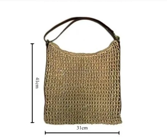 2025 جديد سعة كبيرة يده الجوف خارج تنوعا القش حقيبة من القماش للنساء موضة كتف واحد حقيبة النسيج #6