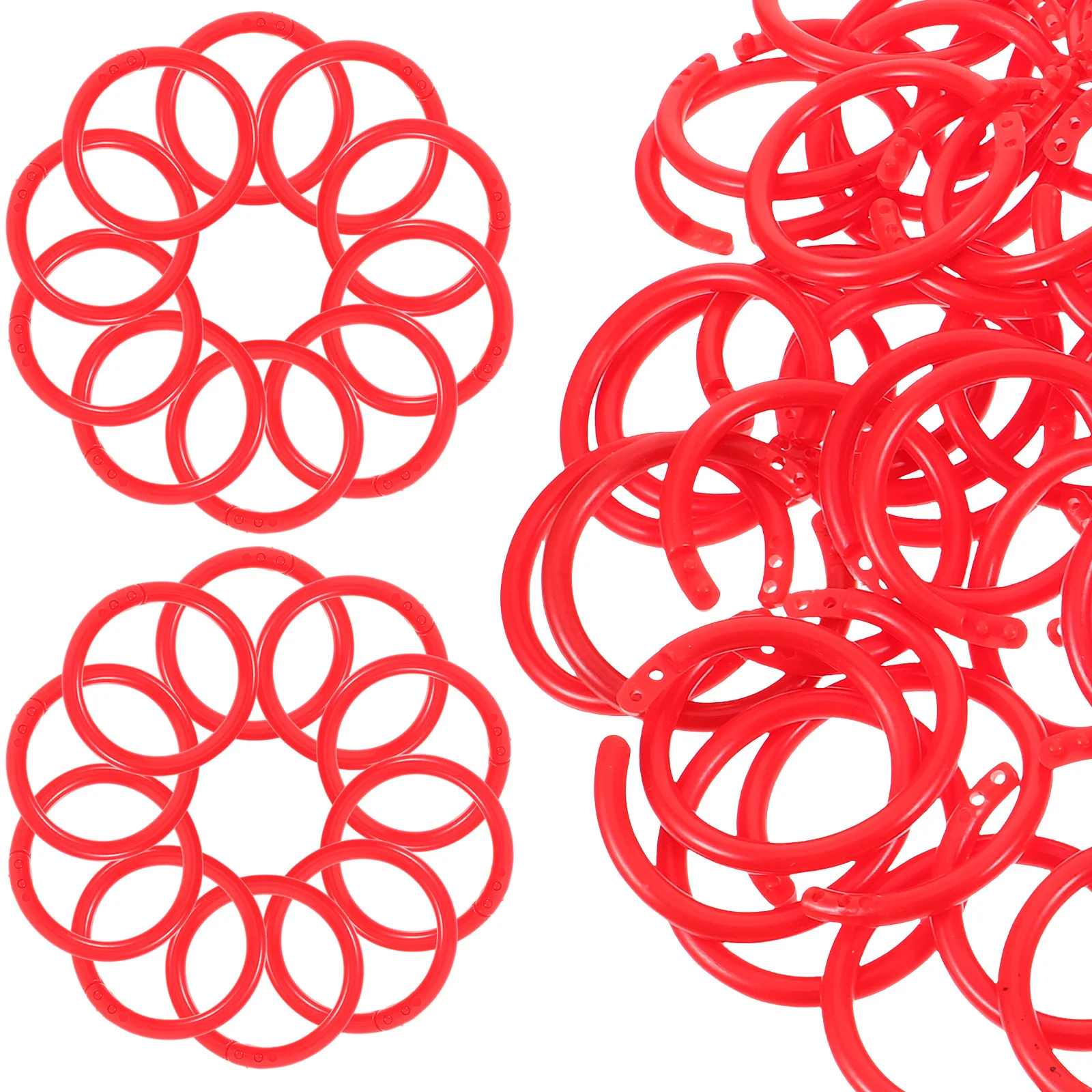 

100pcs Plastic Loose Leaf Ring Binder Clip Rings DIY Planner Binder Rings Calendar Office Supplies