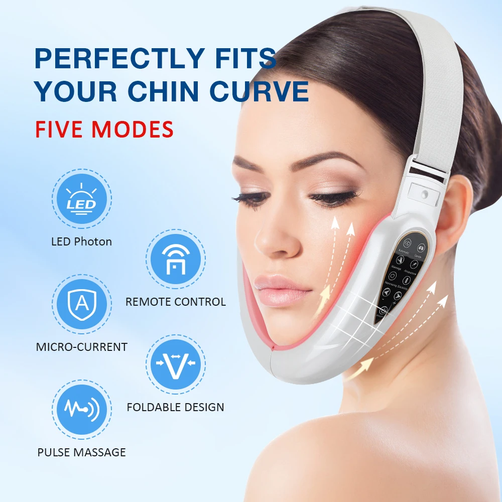 V Face Lifting Gerät LED Photon Therapie Vibration Gesichtsmassagegerät Gesicht Abnehmen Doppelkinn Entfernung V Facelift Hautpflege