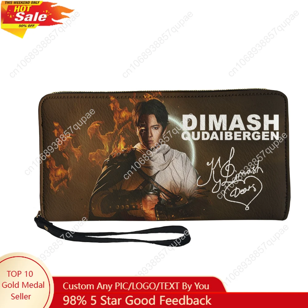 

Dimash Qudaibergen Custom Wallet Purse Mens Womens Teenagers Zipper Long Wallets Double Print Portable Wallet Gift Bag