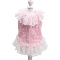 Princess Dog Cat Dress Tutu Hearts&Lace Design Pet Puppy Fairy Skirt Spring/Summer Clothes Outfit 5 Sizes