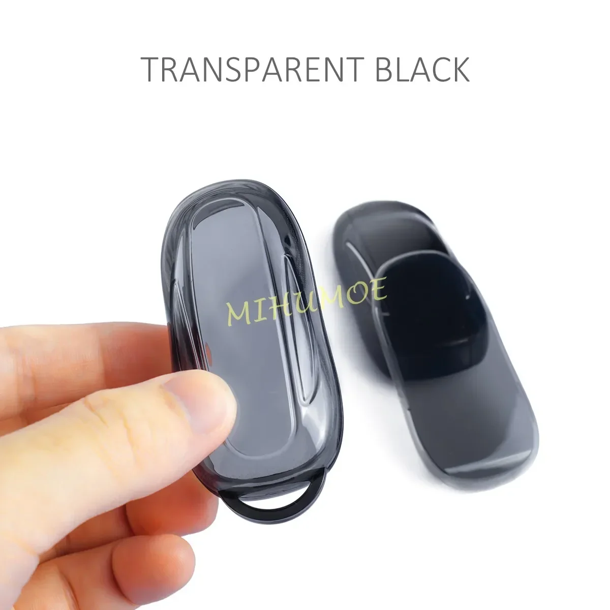 For Tesla Model X 2016-2024 Black Transparent Thin Car Key Fob Case Cover Keychain Holder Accessories 2020 2021 2022 2023