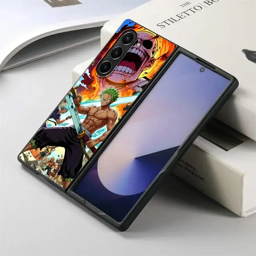 حافظة لهاتف سامسونج جالاكسي ZFold7 ZFold6 Z Fold 7 6 5 4 3 ZFold5 ZFold3 ZFold4 Hot Blooded Anime Zoro Luffy